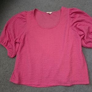 Pink Puff Sleeve Top